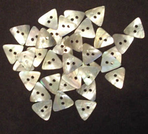 Mini Triangle Mother of Pearl Button - 10 pack - Kelmscott Designs - Craft de Ville