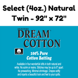 Quilters Dream Cotton Select Natural - Twin - 92" x 72"