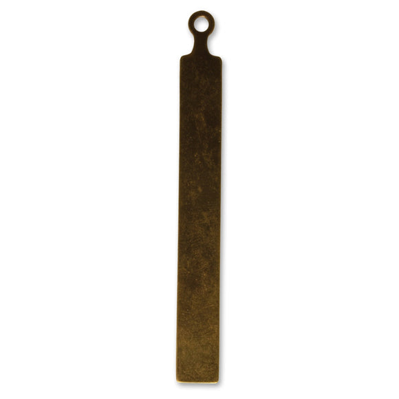 Tall Tag Charm - Natural Brass 67X7.5Mm Charms & Pendants