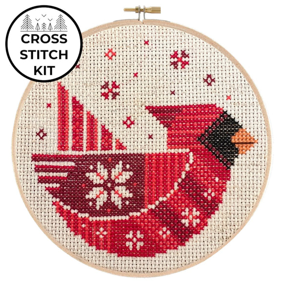 Pigeon Coop - Festive Cardinal Cross Stitch Kit Kits