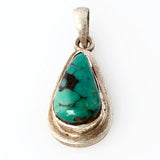 Thai Silver - Teardrop Turquoise Pendant - Perfectly Reasonable Tours - Craft de Ville