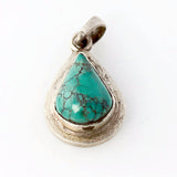 Thai Silver - Teardrop Turquoise Pendant - Perfectly Reasonable Tours - Craft de Ville