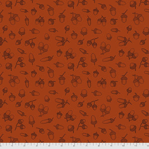 Preorder November - Rachel Hauer Forest Floor Acorns In Red Fabric