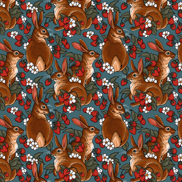PREORDER DECEMBER - Rachel Hauer - Garden Bed - Rabbits in Turquoise