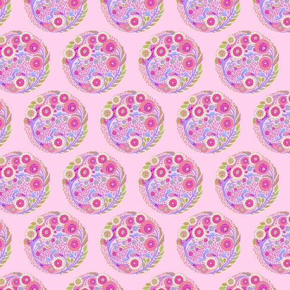 Preorder July - Tula Pink Parisville Déjà Vu Topiary In Strawberry Fabric