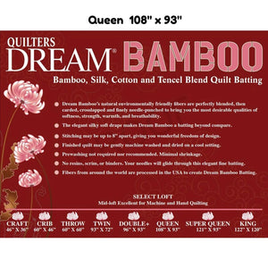 Quilters Dream Bamboo Batting - Queen 108 X 92