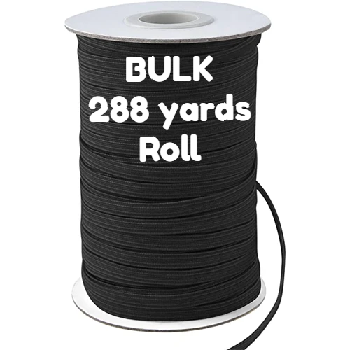 Knit Elastic - Black 1/4 Bulk 288 Yards