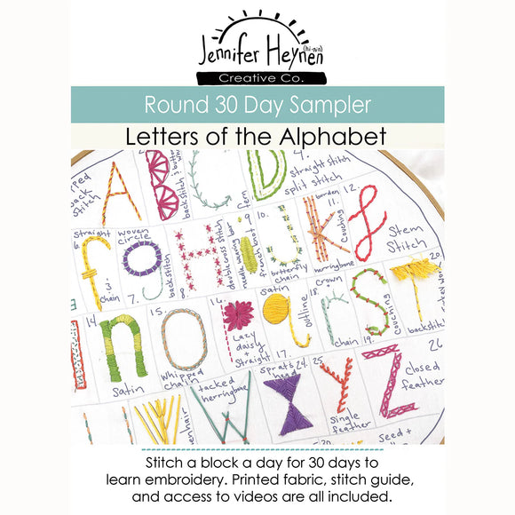 30 Day Sampler Letters of the Alphabet - Round - Jennifer Jangles