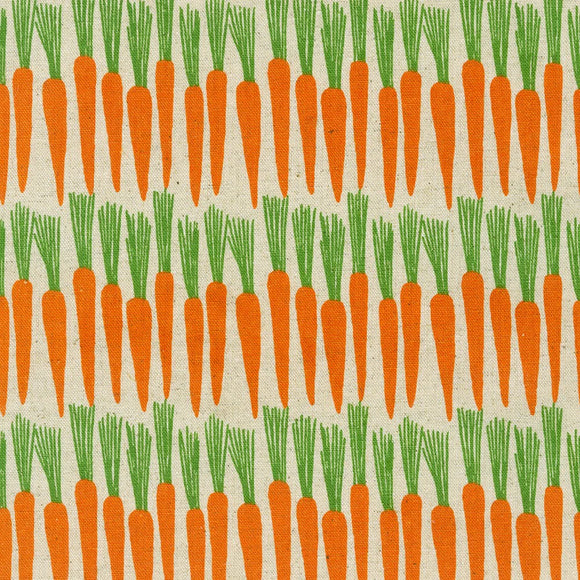 Cotton Flax Prints - Carrots in Orange