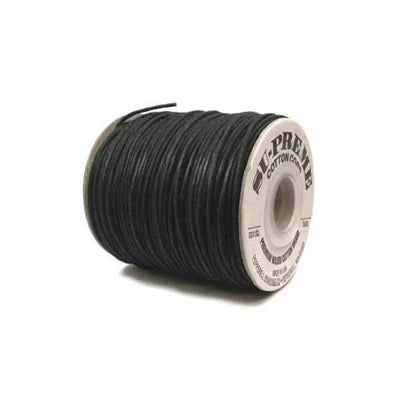 Waxed Cotton Cord - Black - 1mm - SuPreme - Craft de Ville