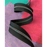 Black Zipper Tape With Iridescent Teeth - 3 Yards Zippers