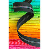 Black Zipper Tape With Iridescent Teeth - 3 Yards Zippers