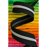 Black Zipper Tape With Nickel Teeth - 3 Yards Zippers