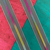 Black Striped Zipper Tape With Rainbow Teeth - 3 Yards Zippers