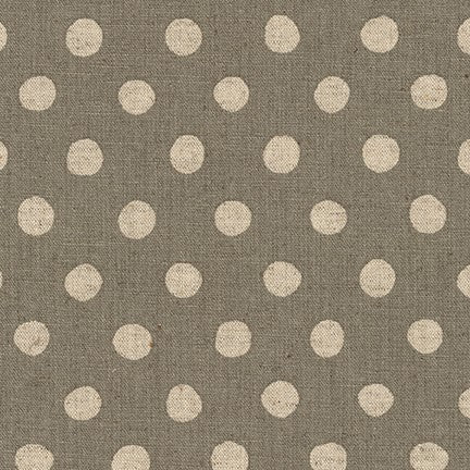 Sevenberry Canvas - Natural Dots Grey Fabric