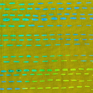 Alison Glass - Stitched Running Stitch In Olive Fabric