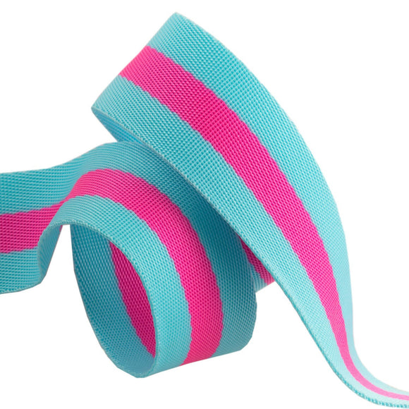 Preorder November - Tula Pink Webbing 1.5 Wide Aqua & Hot Ribbons Cords