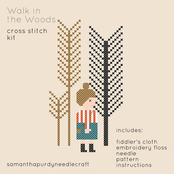 Walk in the Woods - Cross Stitch Kit - Samantha Purdy Needlecraft - Craft de Ville