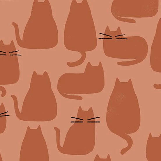 Sarah Golden - Whiskers And Dash In Terracotta Fabric
