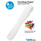 By Annie Zipper The Yard - 4 Yards + 16 Multi Pulls White Zippers