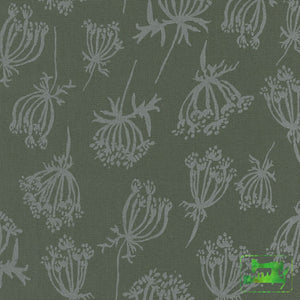 Anna Graham - Riverbend Essex Queen Annes Lace In Pepper Canvas Fabric