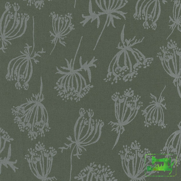 Anna Graham - Riverbend Essex Queen Annes Lace In Pepper Canvas Fabric