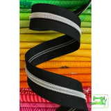 Black Zipper Tape With Nickel Teeth - 3 Yards Zippers