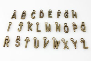 Sans Serif Letter Charms - Antique Bronze - Craft De Ville - Craft de Ville