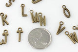 Sans Serif Letter Charms - Antique Bronze - Craft De Ville - Craft de Ville