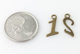 Script Number Charm - Antique Bronze - Craft De Ville - Craft de Ville