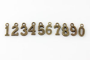 Serif Number Charm - Antique Bronze - Craft De Ville - Craft de Ville