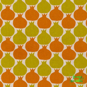 Cotton Flax Prints - Tulip Bulbs In Kumquat & Mustard Canvas Fabric