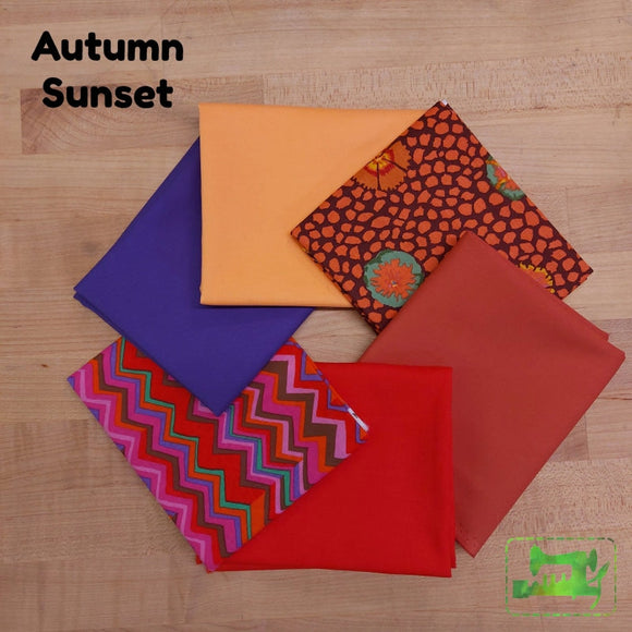 Curated Fat Quarter Bundles - Assorted 6 Autumn Sunset Fabric