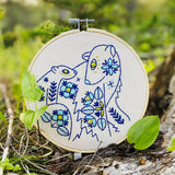 Hook Line & Tinker - Folk Polar Bears In Colour Complete Embroidery Kit Kits