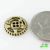 Gears Button - Antique Brass - 5/8" (16mm) - Craft De Ville - Craft de Ville
