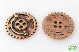 Gears Button - Antique Copper - 7/8" (22mm) - Craft De Ville - Craft de Ville
