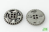 Gears Button - Antique Silver - 5/8" (16mm) - Craft De Ville - Craft de Ville