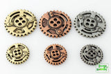 Gears Button - Antique Silver - 5/8" (16mm) - Craft De Ville - Craft de Ville