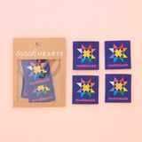 Sarah Hearts - Large Woven Labels - Handmade Quilt Star