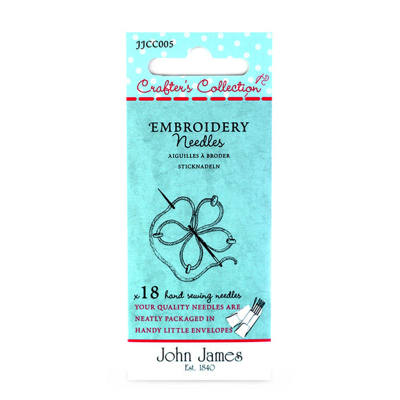 John James Crafters Collection - Embroidery Size 7/10 18 Pack Needles