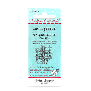 John James Crafters Collection - Cross Stitch & Embroidery Assorted 14 Pack Needles