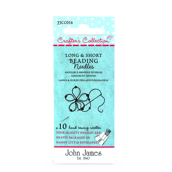 John James Crafters Collection - Long & Short Beading Needles 10 Pack