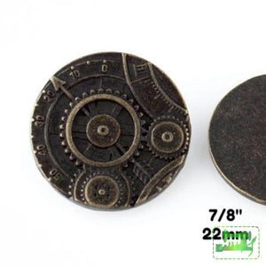 Mechanism Button - Antique Brass - 7/8" (22mm) - Craft De Ville - Craft de Ville