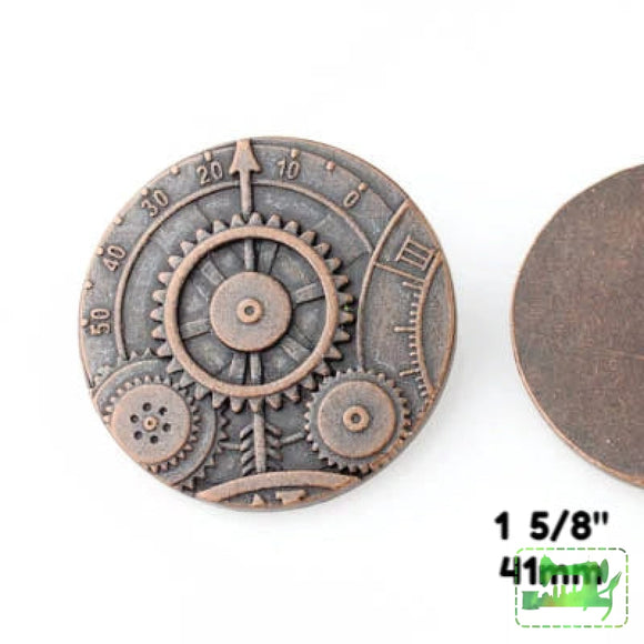Mechanism Button - Antique Copper - 1 5/8