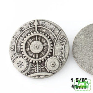 Mechanism Button - Antique Silver - 1 5/8" (41mm) - Craft De Ville - Craft de Ville