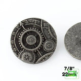 Mechanism Button - Antique Silver - 7/8" (22mm) - Craft De Ville - Craft de Ville