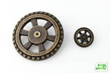 Open Wheel Button - Antique Brass - 1 5/8" (44mm) - Craft De Ville - Craft de Ville