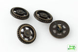 Open Wheel Button - Antique Brass - 5/8" (16mm) - Craft De Ville - Craft de Ville