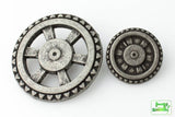 Open Wheel Button - Antique Silver - 1 5/8" (41mm) - Craft De Ville - Craft de Ville