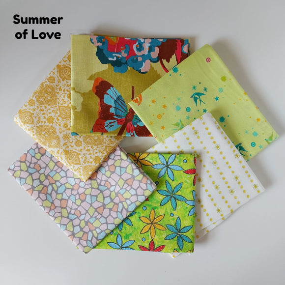 Curated 6 Fat Quarter Bundle - Summer of Love